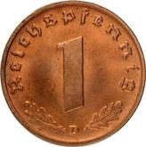 Obverse 1 Reichspfennig 1938 D