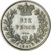 Reverse Sixpence 1841