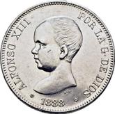 Obverse 5 Pesetas 1888 MPM