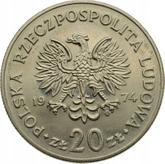 Obverse 20 Zlotych 1974 MW Marceli Nowotko