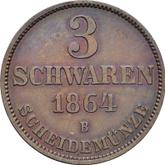 Reverse 3 Schwaren 1864 B