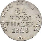 Reverse 1/24 Thaler 1828 S