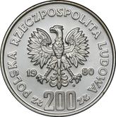 Obverse 200 Zlotych 1980 MW XIII Winter Olympic Games - Lake Placid 1980
