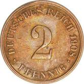 Obverse 2 Pfennig 1908 D