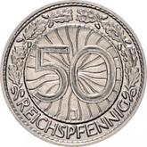 Reverse 50 Reichspfennig 1938 J