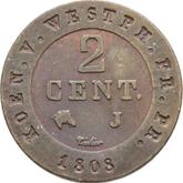 Reverse 2 Centimes 1808 J