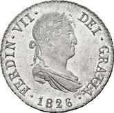 Obverse 2 Reales 1826 M AJ