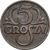 Reverse 5 Groszy 1923 WJ Pattern