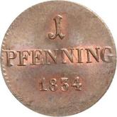 Reverse 1 Pfennig 1834