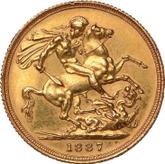 Reverse Sovereign 1887 S JEB Jubilee portrait