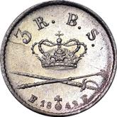 Reverse 3 Rigsbankskilling 1842 FF