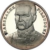 Reverse 100000 Zlotych 1990 Jozef Pilsudski
