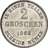Reverse 2 Groschen 1868 B