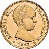 Obverse 20 Pesetas 1887 MPM