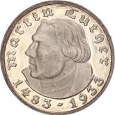 Obverse 2 Reichsmark 1933 F Martin Luther