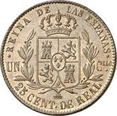 Reverse 25 Céntimos de real 1859