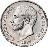 Obverse 5 Pesetas 1885 MSM