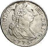 Obverse 2 Reales 1775 M PJ