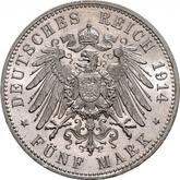 Reverse 5 Mark 1914 A Prussia