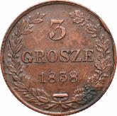 Reverse 3 Grosze 1838 MW Straight tail