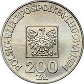 Obverse 200 Zlotych 1974 MW JMN Pattern 30 years of Polish People's Republic
