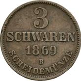 Reverse 3 Schwaren 1869 B