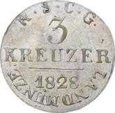 Reverse 3 Kreuzer 1828 EK