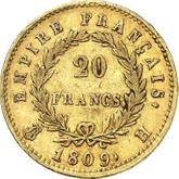 Reverse 20 Francs 1809 H