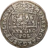 Reverse 1 Zloty (30 Groszy) 1664 AT