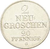 Reverse 2 Neu Groschen 1844 G