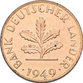 Reverse 1 Pfennig 1949 D Bank deutscher Länder