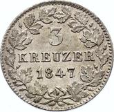 Reverse 3 Kreuzer 1847