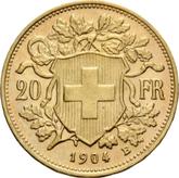 Reverse 20 Francs 1904 B Vreneli