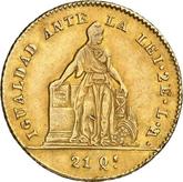 Reverse 2 Escudos 1851 So LA