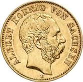 Obverse 20 Mark 1878 E Saxony