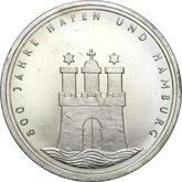 Obverse 10 Mark 1989 J Port of Hamburg
