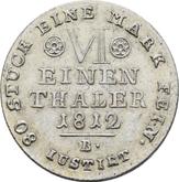 Reverse 1/6 Thaler 1812 B