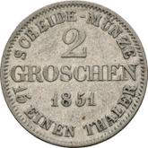 Reverse 2 Groschen 1851 F