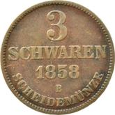 Reverse 3 Schwaren 1858 B