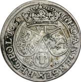 Reverse 6 Groszy (Szostak) 1660 GBA Bust in a circle frame