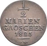 Reverse 1/2 Mariengroschen 1825 F.W.
