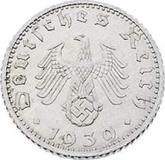 Reverse 50 Reichspfennig 1939 F