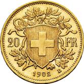 Reverse 20 Francs 1902 B Vreneli