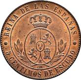 Reverse 5 Céntimos de escudo 1868 OM