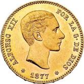 Obverse 25 Pesetas 1877 DEM