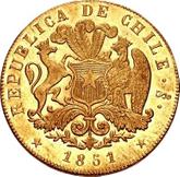 Obverse 8 Escudos 1851 So LA