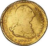 Obverse 2 Escudos 1793 So DA
