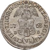 Reverse 6 Groszy (Szostak) 1763 DB Torun