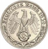 Reverse 50 Reichspfennig 1939 F