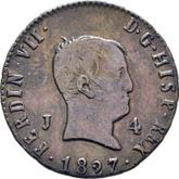 Obverse 4 Maravedís 1827 J